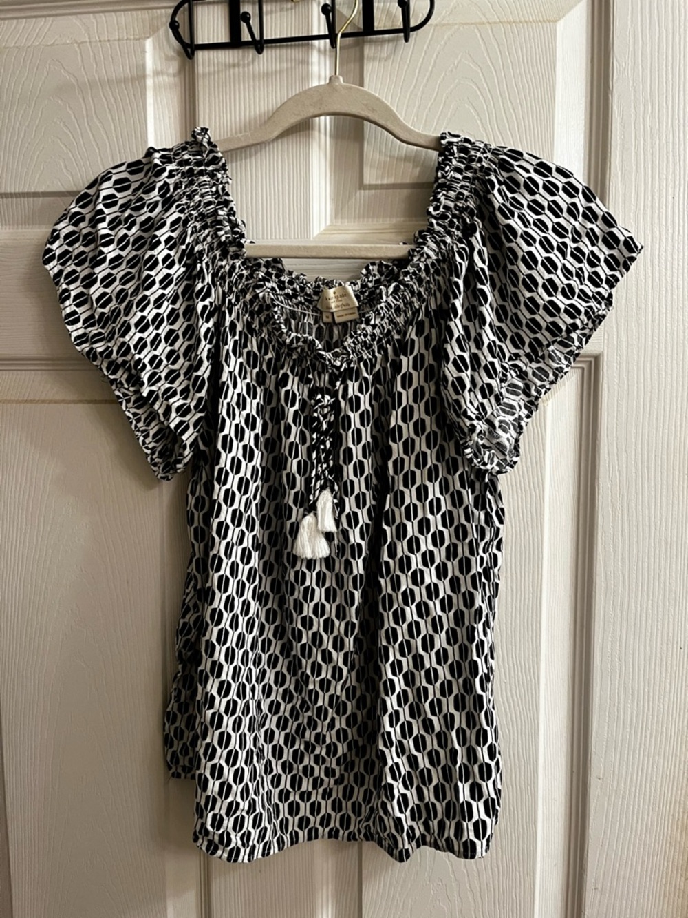 KATE SPADE~GEOMETRIC TASSEL BLOUSE~M